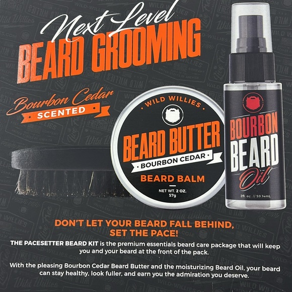 WILD WILLIES Premium Gift Set Beard Oil Beard Butter And Brush for Men New - Picture 6 of 11